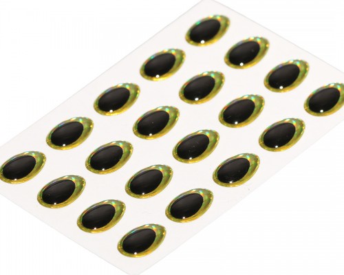 3D Epoxy Teardrop Eyes, Rainbow Chartreuse, 7 mm